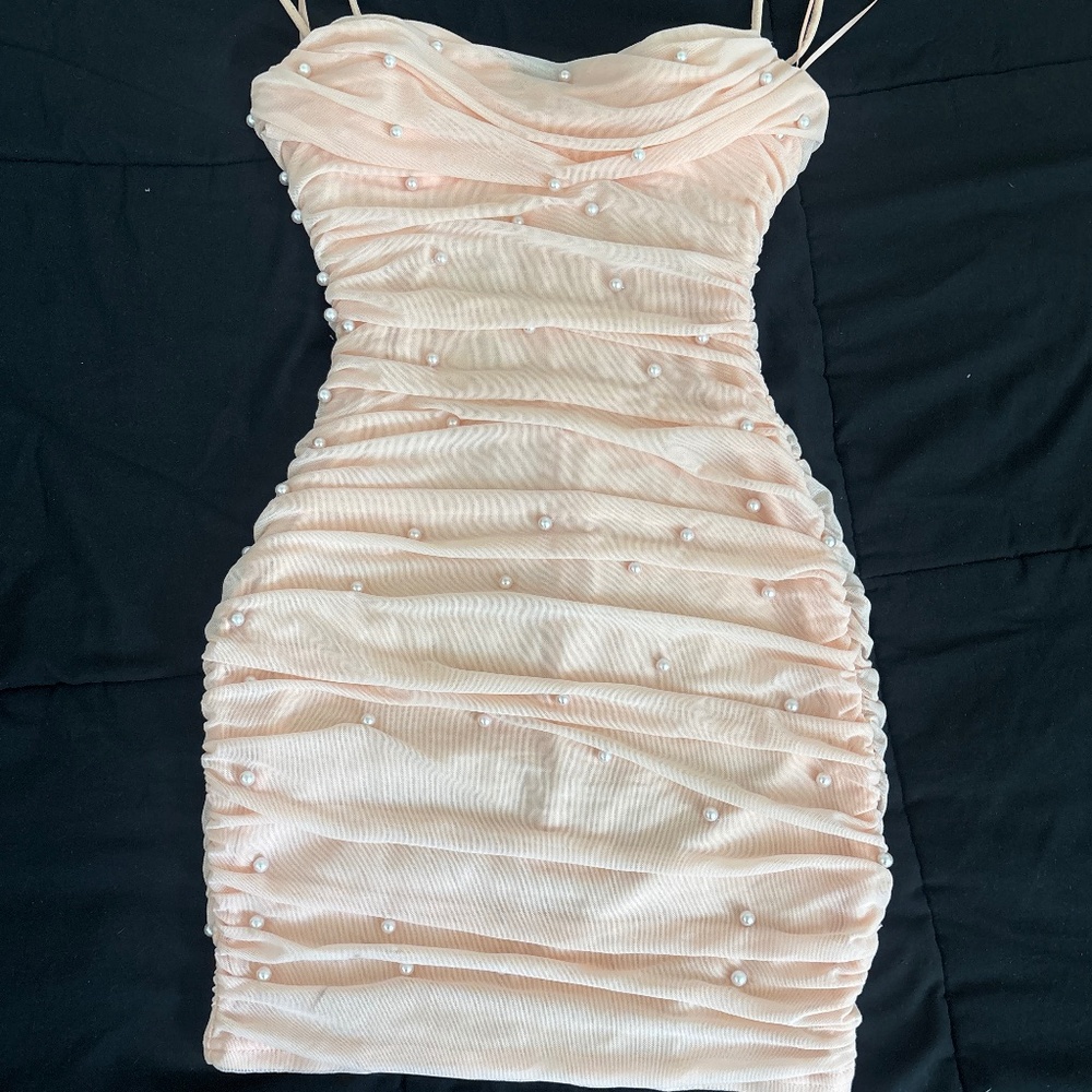 Pink pearl dress